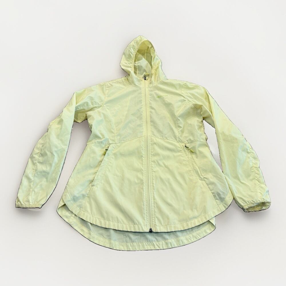 Marmot Womens Yellow Windbreaker Full Zip Long Sleeve Raincoat Jacket Size M